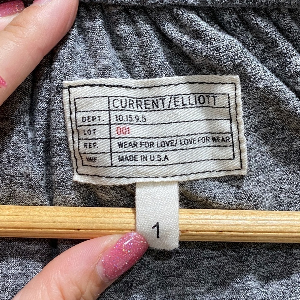 CURRENT Elliott Ruffle Top Gray Off Shoulder Top - Picture 5 of 7